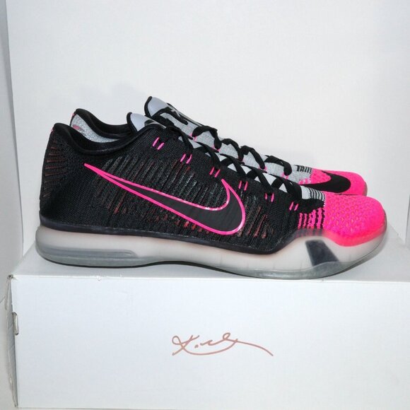 Nike Kobe X 10 Elite Low Mambacurial 747212-010 BlackWolf Grey Pink Flash US 12 - Picture 6 of 11